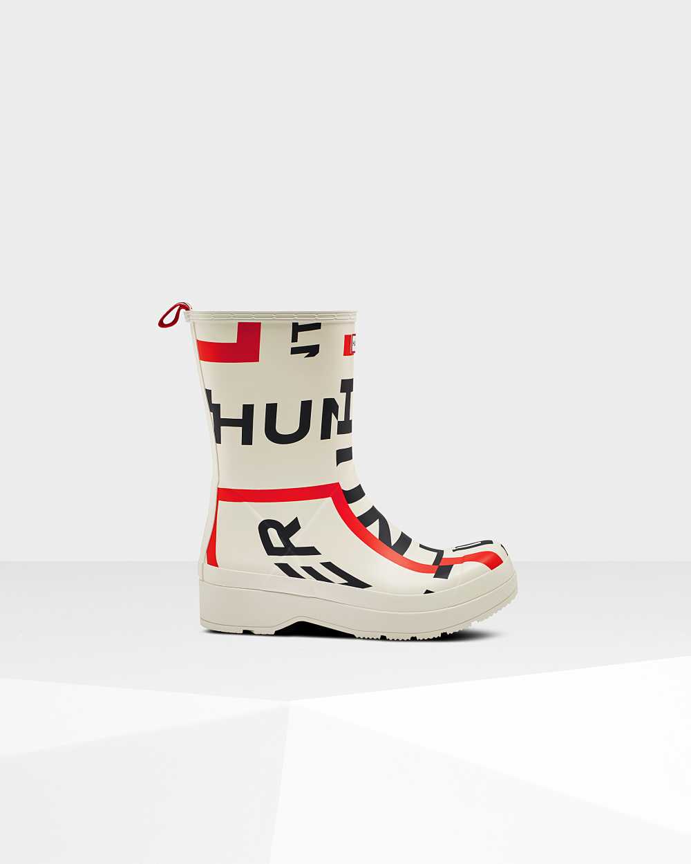 Hunter Original Play Mid-Height Exploded Logo Men's Rain Boots NZ-76761X White